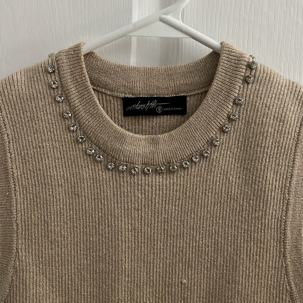 NWOT Vici Embellished Cream Tank - Picture 2 of 4